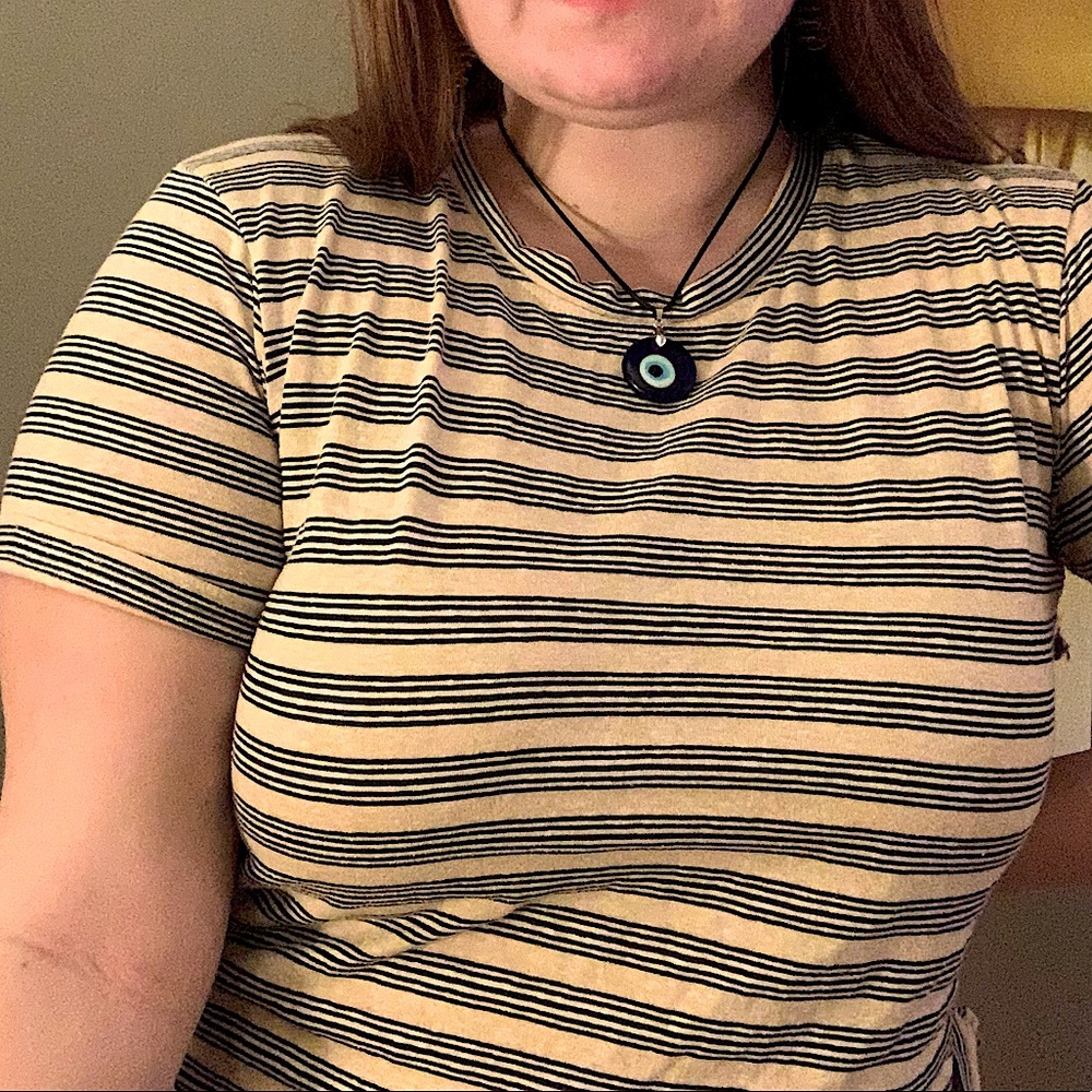 Yellow and Black Striped T Shirt